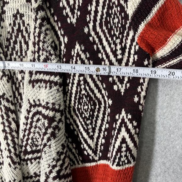 Knox Rose Cardigan Sweater Womens XS Orange Brown‎ Aztec Southwest Boho Tribal - Picture 7 of 11